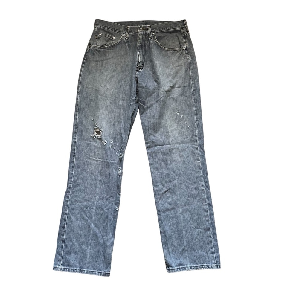 Men’s Style Extreme Relaxed Jeans Size 33X34 Blue Distressed Straight Leg Denim